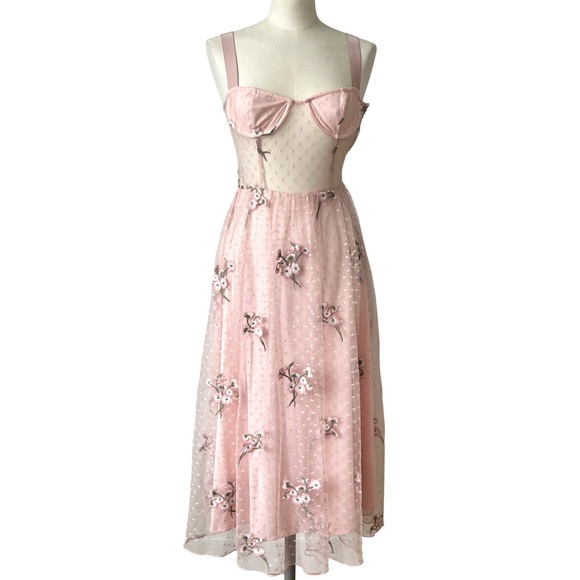 Majorelle Rina Embroidered Princess Pink Dress size XS - Picture 2 of 14